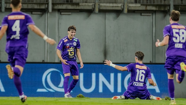 Tristan Schoppitsch jubelte kurz nach Wiederanpfiff.