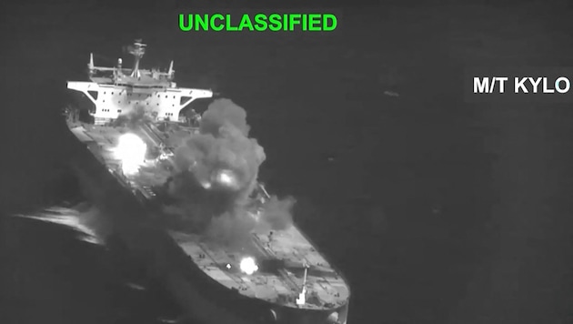 Das US-Militär veröffentlichte Bilder von den Angriffen auf die Öltanker.
