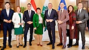 Die steirische Landesregierung: Hannes Amesbauer, Simone Schmiedtbauer, Stefan Hermann, Manuela ...