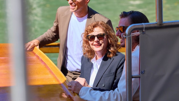 Susan Sarandon bei der Ankunft am Lido.