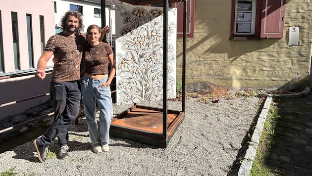 Michael Salvadori mit „Blutspenderin“ Mona Blenke am m2 Kunst.