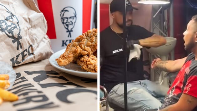 Gegen ein Tattoo bekommt man bei KFC in Italien Gratis-Hendl auf Lebenszeit.