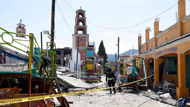 Die Detonation zerstörte das Gelände rund um die Kirche.
