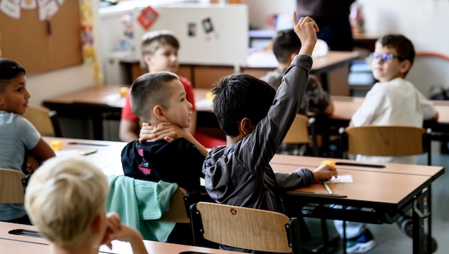 In der Ganztagsvolksschule Darwingasse war die Stimmung am ersten Schultag ausgelassen