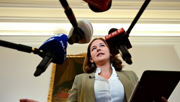 Claudia Bauer, Bundesministerin für Europa, Integration und Familie, wird vorgeworfen, trotz ...