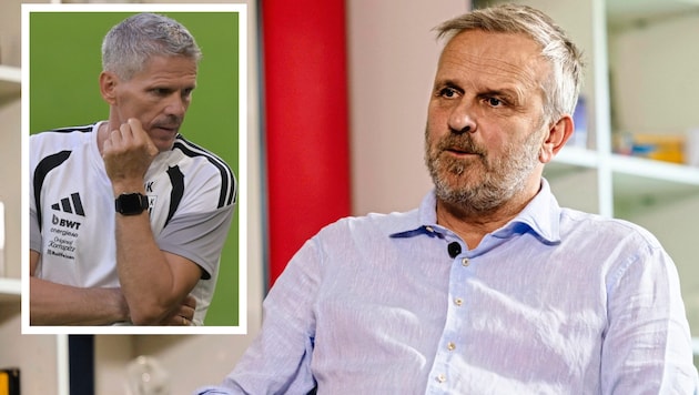 Didi Hamann (rechts) hat über die mögliche sportliche Zukunft von LASK-Trainer Didi Kühbauer ...