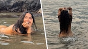 Hollywood-Star Salma Hayek feiert ihren runden Geburtstag mit einem Nacktbade-Auftritt im Meer.