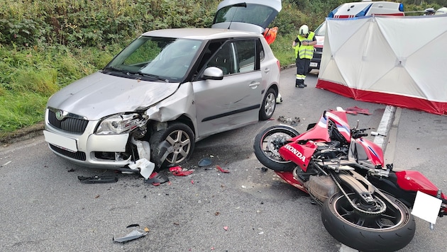 Der Motorradlenker wurde schwer verletzt.