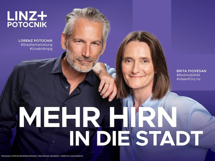Lorenz Potocnik und Brita Piovesan auf ihrem neuen Werbesujet.
