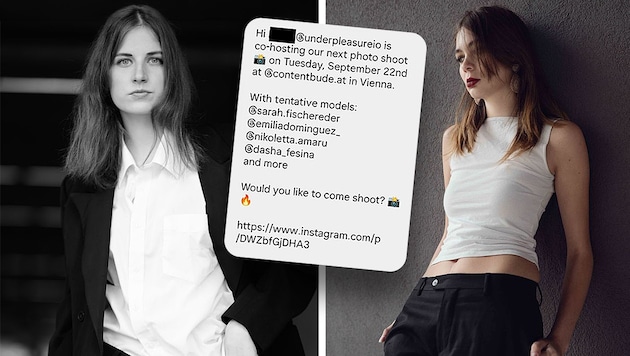 Darya Fesina (li.) und Emilia Dominquez (re.) wundern sich über die Veranstaltungseinladung.