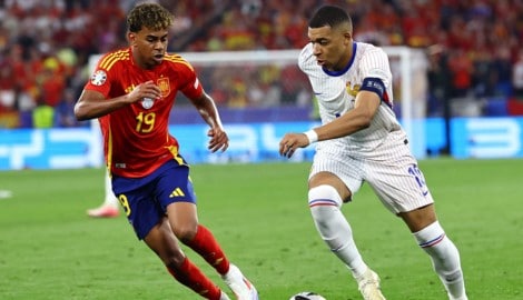 Lamine Yamal (l.) und Kylian Mbappe (r.) bei der EURO 2024