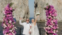 Hans-Peter und Christine Wild vor der Traumkulisse von Capri.