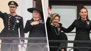 König Haakon VIII. (v. l.), Königin Mette-Marit, Königin Sonja und Kronprinzessin Ingrid ...