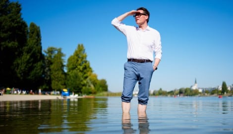 Klima- und Bäderstadtrat Jürgen Czernhorszky (SPÖ) im Strandbad Alte Donau (Wassertemperatur: 24 ...