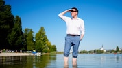 Klima- und Bäderstadtrat Jürgen Czernhorszky (SPÖ) im Strandbad Alte Donau (Wassertemperatur: 24 ...