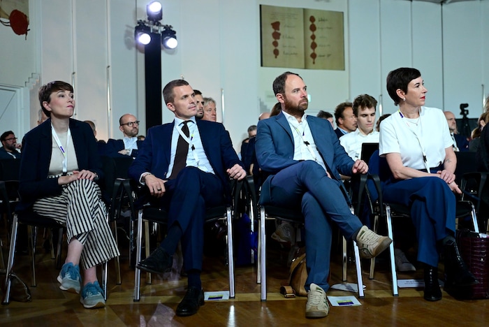 Die Mediensprecher der Parteien: Sigi Maurer, Markus Gstöttner, Klaus Seltenheim und Henrike ...