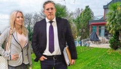 Simone Lugner mit Anwalt Florian Höllwarth. Der Gerichtsstreit dreht sich um das Wohnrecht in ...