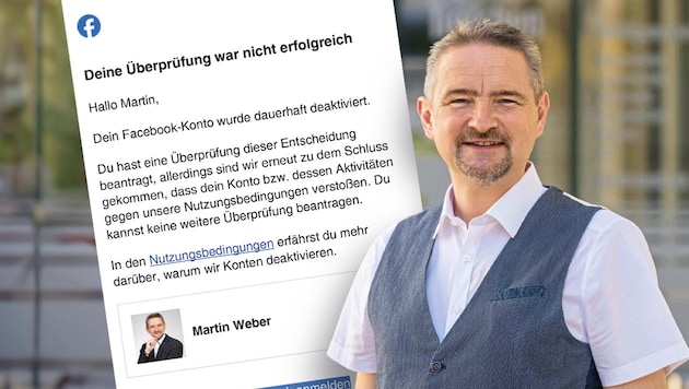 Meta hat die Konten des steirischen Bürgermeisters Martin Weber gesperrt.