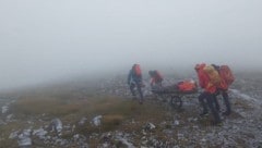 Trotz schwierigster Verhältnisse konnten die Bergretter den Mann ins Tal bringen.