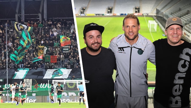 „Krone“-Gewinner Patrick Grissemann (re.) konnte sein Glück kaum fassen: Wacker-Trainer ...