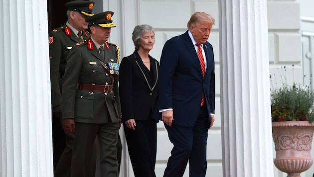 Irlands Präsidentin Catherine Donolly und US-Präsident Donald Trump