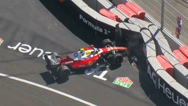 Lewis Hamilton damaged his car.