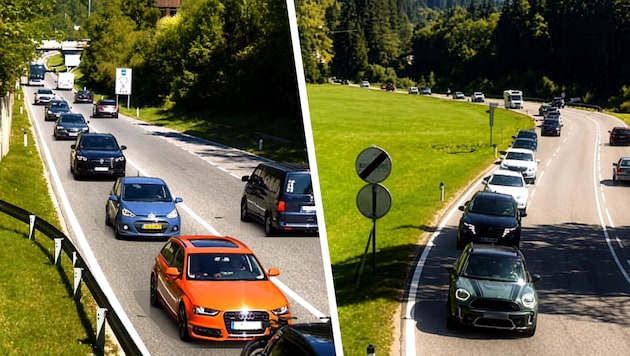 Staus gab es insbesondere auch auf der B179 in Tirol.