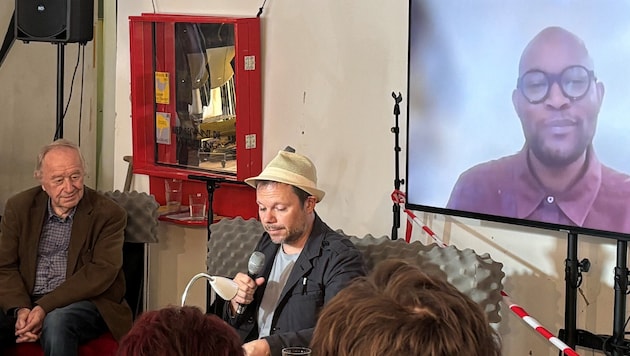 Reinhard P. Gruber, Andreas Unterweger, Fiston Mwanza Mujila und Jimi Lend (nicht im Bild) ...