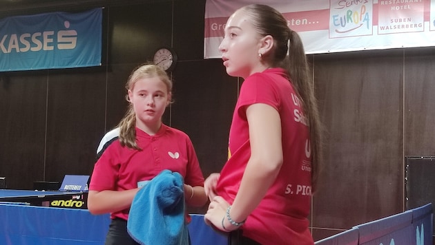Die UTTC-Girls (li. Braun, re. Pichler) stiegen in die nächste Runde auf