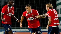 Nenad Cvetkovic feiert seinen Treffer zum 2:0 für Rapid. 