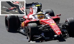 Lewis Hamilton fuhr nach seinem Unfall mit dem beschädigten Auto weiter.
