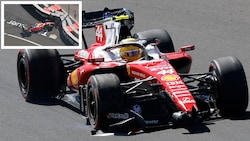 Lewis Hamilton fuhr nach seinem Unfall mit dem beschädigten Auto weiter.