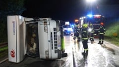 Das Wohnmobil lag auf der Seite.