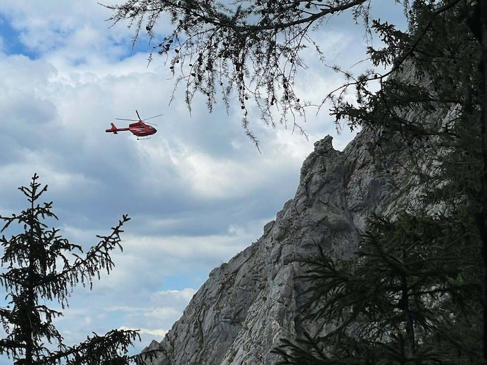 Die beiden Verletzten wurden vom Hubschrauber geborgen und ins Spital geflogen.