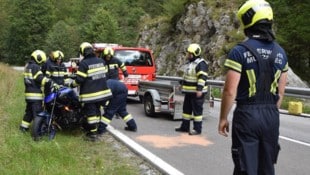 Das Motorrad nach der Bergung