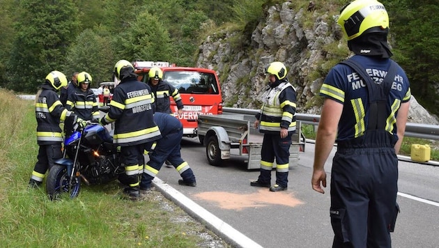 Das Motorrad nach der Bergung