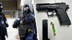 Die Polizei konnte die Waffe und Hülsen sicherstellen.