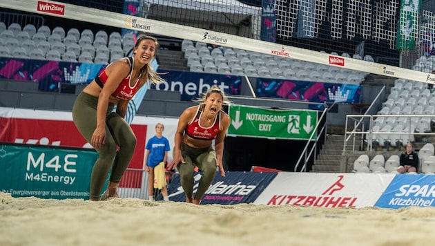 Adrianna Grzybek (l.) und Julia Fussenegger kämpften in Kitzbühel um jeden Punkt.