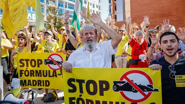 Proteste vor dem Formel-1-Rennen in Madrid