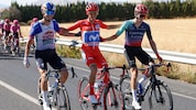 Die Top 3: Promoz Roglic, Enric Mas und Felix Gall (v.l.)