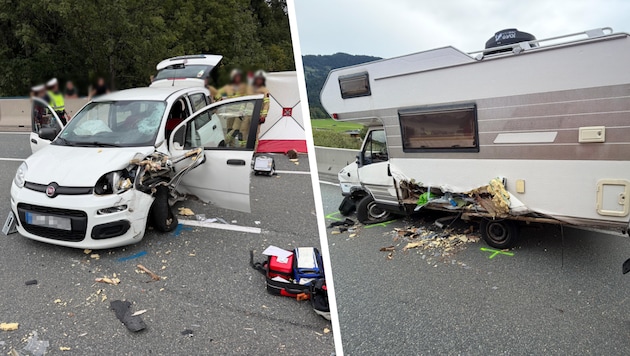 An beiden Fahrzeugen entstand massiver Schaden.