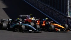 Kimi Antonelli (l.) im Duell mit Lando Norris