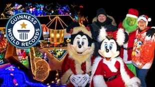 Sabine Gollnhuber (re.) will mit ihrem Weihnachtshaus gleich zwei Weltrekorde nach Bad ...