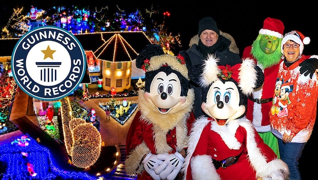 Sabine Gollnhuber (re.) will mit ihrem Weihnachtshaus gleich zwei Weltrekorde nach Bad ...