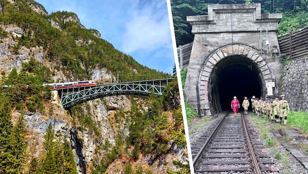 Die Karwendelbahn verläuft spektakulär. Im Vorjahr wurde im Martinswandtunnel geübt, wie das ...