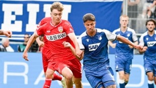 Der 19-jährige Yanik Spalt (l.) war gegen Hoffenheim 55 Minuten für die Stuttgarter im ...