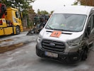 Dieser Schulbus war in einen Unfall verwickelt. 