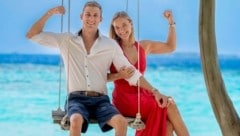 Andreas Ernhofer mit seiner Ehefrau Lena. Sie war bei der Para-Schwimm-EM in Kocaeli seine ...