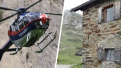 Der Deutsche hatte in der Starkenburger Hütte (re.) übernachtet. Nachdem er seine Tour von dort ...