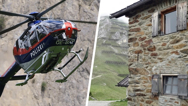 Der Deutsche hatte in der Starkenburger Hütte (re.) übernachtet. Nachdem er seine Tour von dort ...
